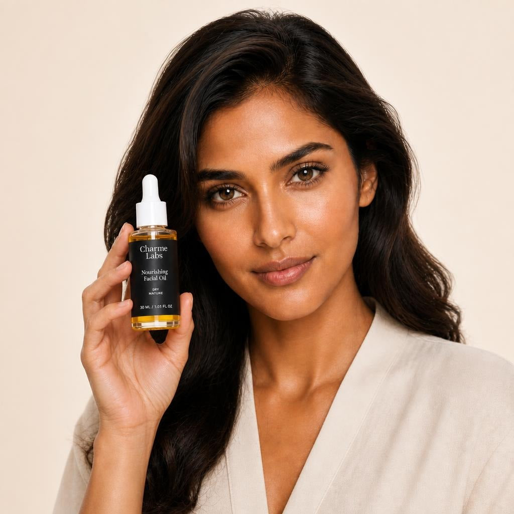 nourishing-facial-oil-1 held by model