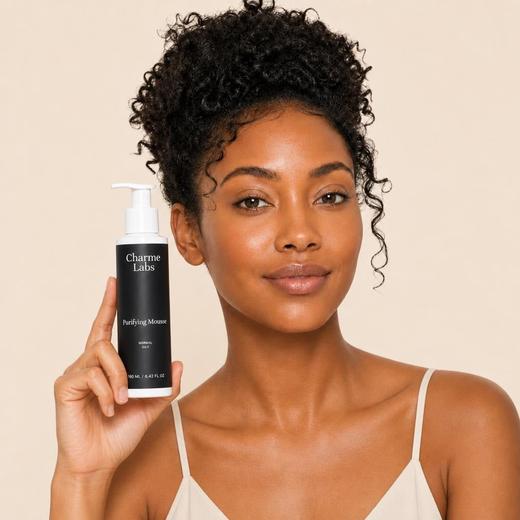 purifying-mousse held by model