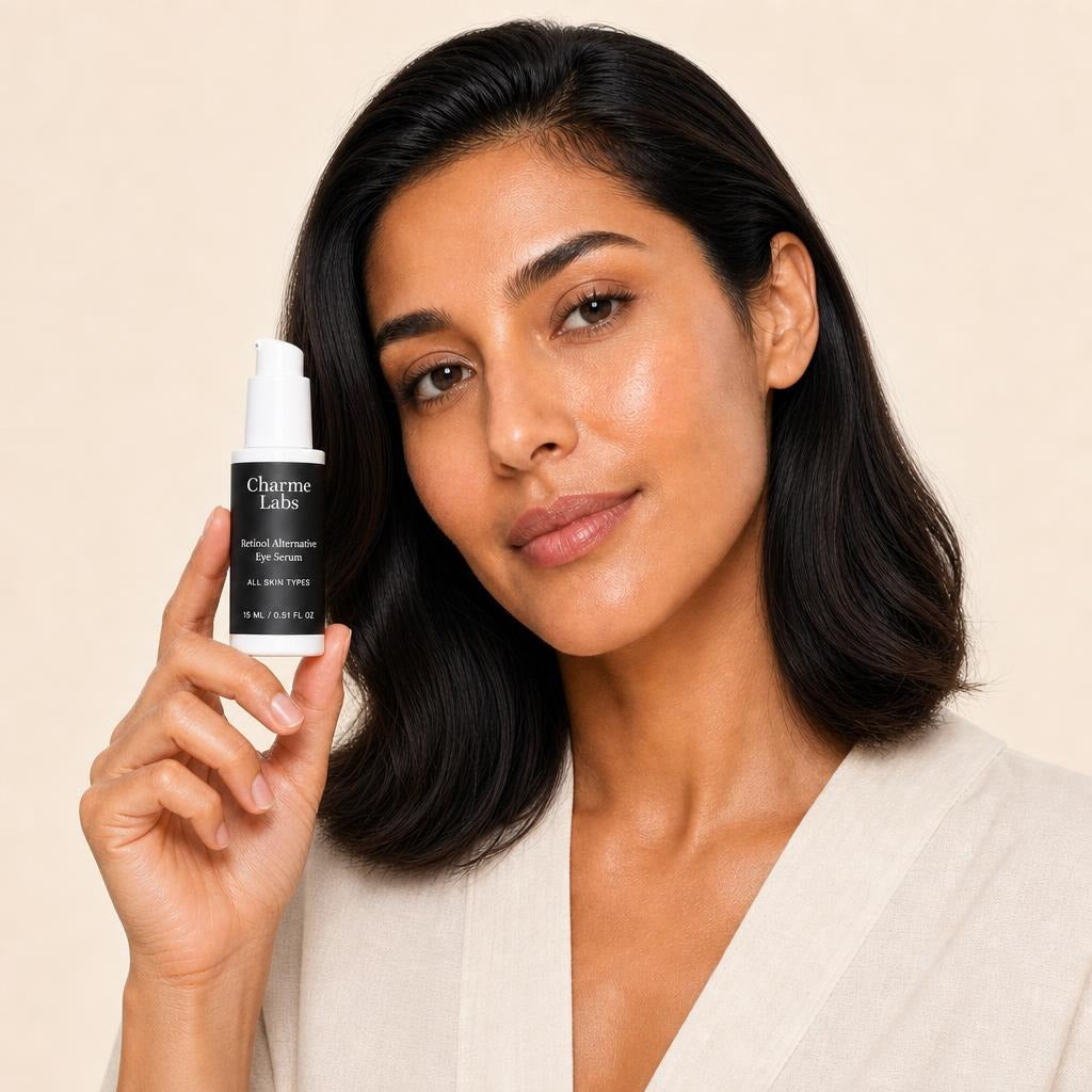 retinol-alternative-eye-serum held by model